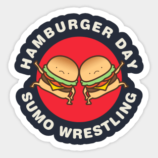 Hamburger Day Sumo Wrestling Sticker